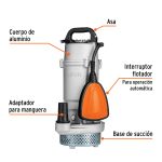 BOMBA SUMERGIBLE METALICA PARA AGUA LIMPIA USO RUDO 1/2HP TRUPER - Imagen 2