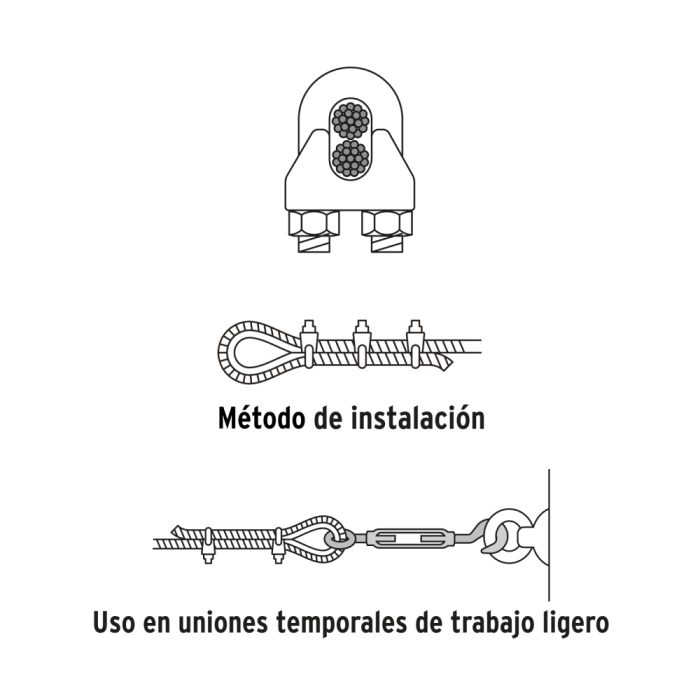 NUDO (CHUCHO) PARA CABLE DE 1/4" FIERO - Imagen 5
