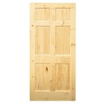 PUERTA DE PINO C/NUDOS COLONIAL 6 TABLEROS 0.95X2.07M