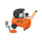 KIT DE COMPRESOR DE 50L DE 3-1/2 HP, MANGUERA DE PVC Y PISTOLA TRUPER