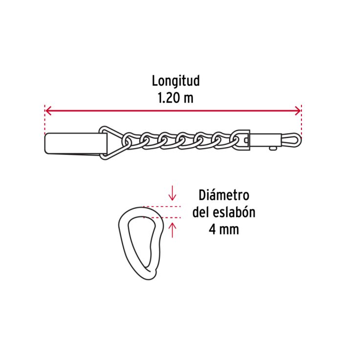CADENA DE 1.20 MTS PARA PERRO 4MM FIERO - Imagen 3