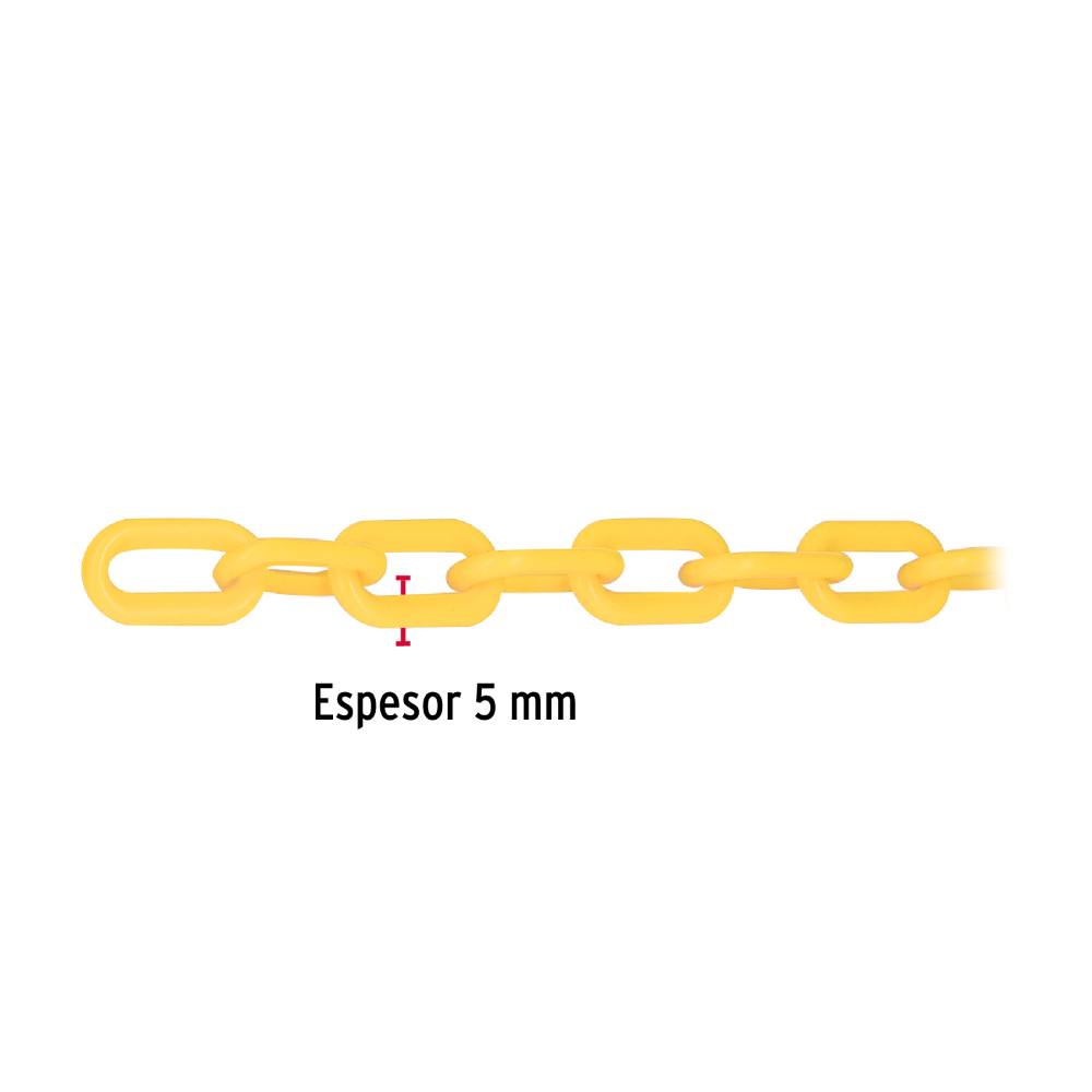 3610-1-1778542916 METRO DE CADENA DE 5MM PLASTICO AMARILLA FIERO - Imagen 1