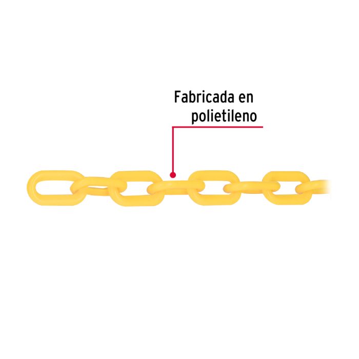 METRO DE CADENA DE 5MM PLASTICO AMARILLA FIERO - Imagen 2