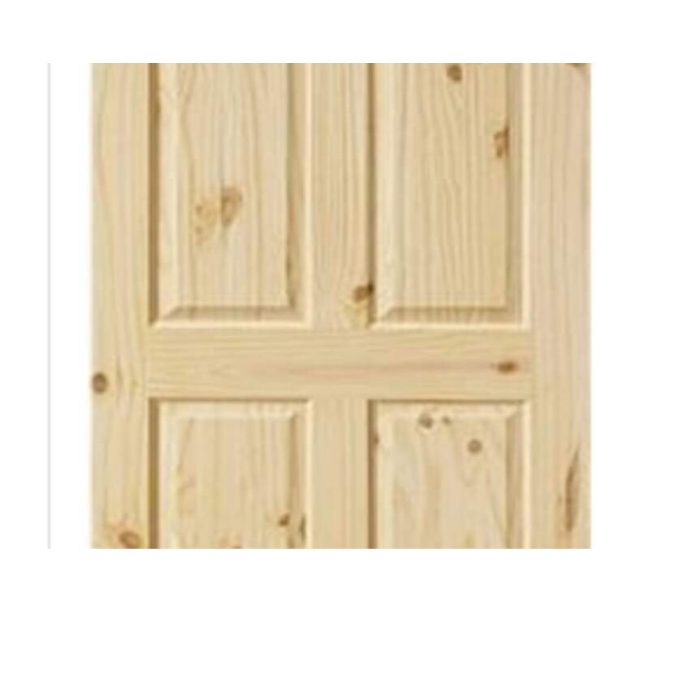 PUERTA DE PINO C/NUDOS COLONIAL 6 TABLEROS 0.90X2.07MTS