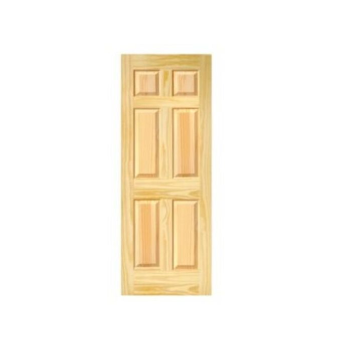 PUERTA DE PINO C/NUDOS COLONIAL 6 TABLEROS 0.90X2.07MTS - Imagen 2