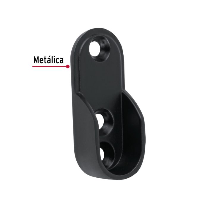 SOPORTE PARA TUBO OVALADO DE CLOSET NEGRO HERMEX - Imagen 2