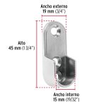SOPORTE PARA TUBO OVALADO DE CLOSET NIQUELADO HERMEX - Imagen 3
