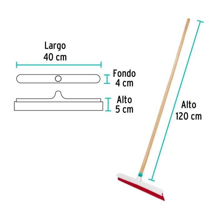 JALADOR DE HULE Y PLASTICO DE 40 CM KLINTEK - Imagen 3