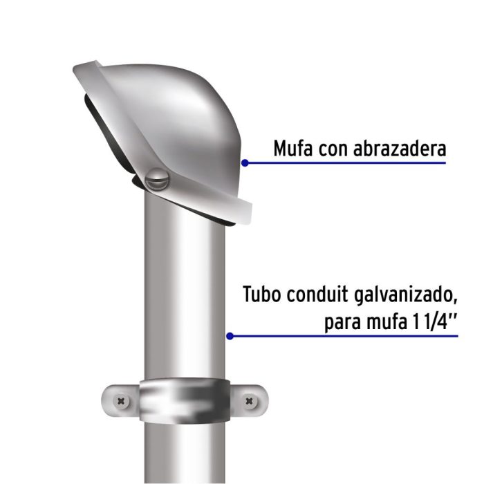 ACCESORIO DE ENTRADA (CALAVERA) DE 1 1/4" VOLTECK - Imagen 4