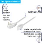 EXTENSION ELECTRICA DOMESTICA 5MTS BLANCA 2X16 VOLTECK - Imagen 3
