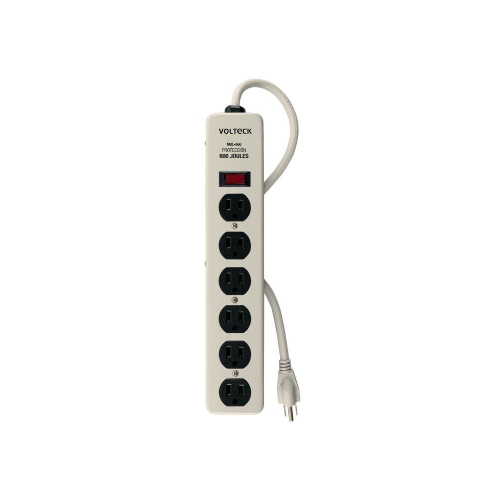 2546-1-1788907307 REGLETA 6 ENTRADAS 14 AWG CON SUPRESOR DE PICOS VOLTECK - Imagen 1