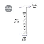REGLETA 6 ENTRADAS 14 AWG CON SUPRESOR DE PICOS VOLTECK - Imagen 4