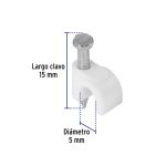 BOLSA 20 GRAPAS BLANCAS DE 5 MM PARA CABLE REDONDO - Imagen 3