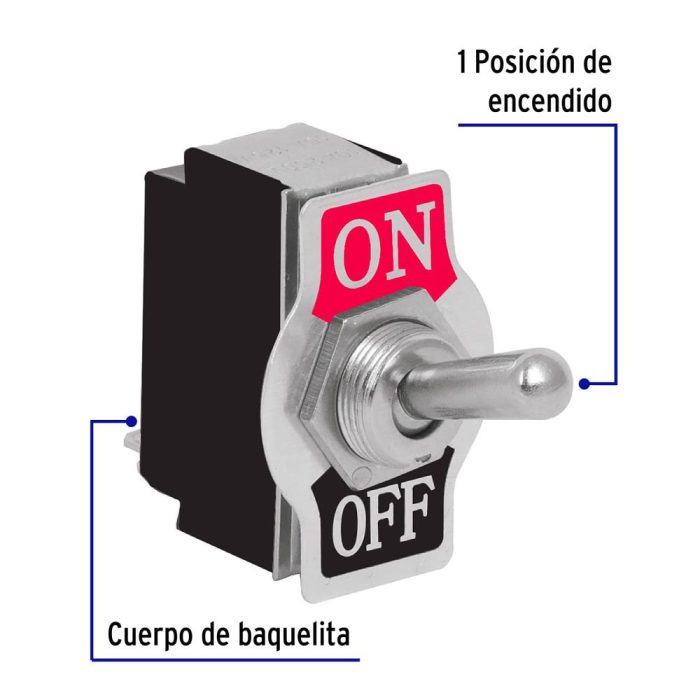 INTERRUPTOR DE PALANCA 2 TORNILLOS VOLTECK - Imagen 3