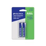 BLISTER CON 2 PILAS AAA RECARGABLE LARGA DURACIÓN, 1000 MAH VOLTECK - Imagen 2