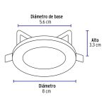 BASE PARA OJO DE BUEY SATINADO FIJO VOLTECK - Imagen 3
