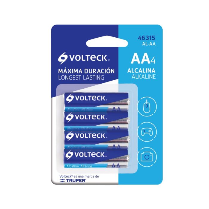 BLISTER 4 PILAS ALCALINAS AA VOLTECK - Imagen 2