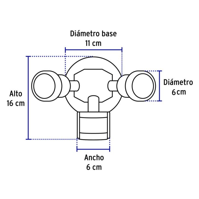 LAMPARA DOBLE C/SENSOR DE MOVIMIENTO BLANCO EXTERIOR VOLTECK - Imagen 3