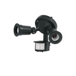 LAMPARA DOBLE C/SENSOR DE MOVIMIENTO NEGRO EXTERIOR VOLTECK