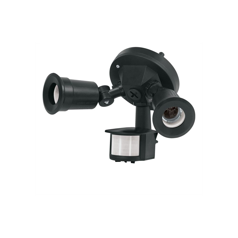 390-1-1788993634 LAMPARA DOBLE C/SENSOR DE MOVIMIENTO NEGRO EXTERIOR VOLTECK - Imagen 1