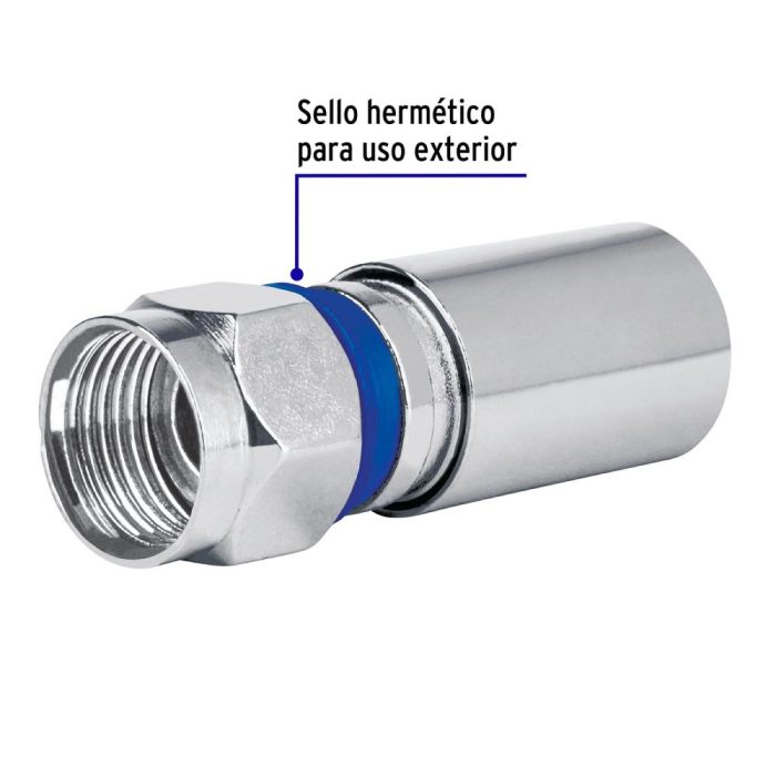 BOLSA CON 2 CONECTORES CAXIALES RG 6 DE COMPRESION VOLTECK - Imagen 2