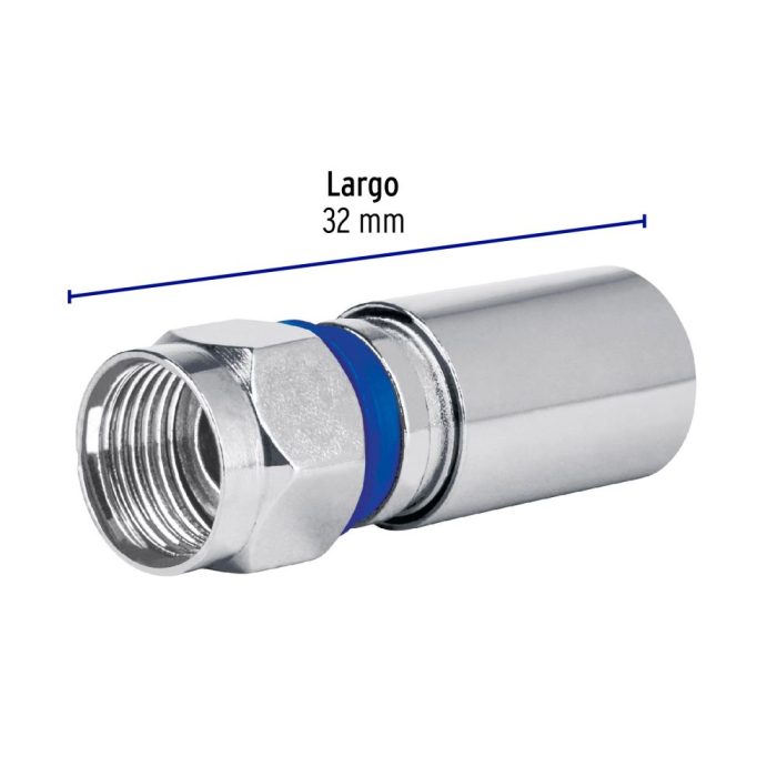 BOLSA CON 2 CONECTORES CAXIALES RG 6 DE COMPRESION VOLTECK - Imagen 3