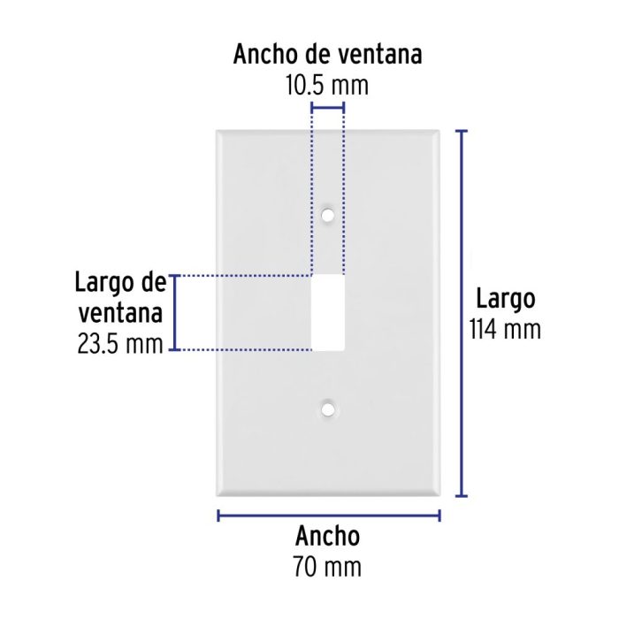 PLACA DE ABS P/INTERRUPTOR VERTICAL C/BLANCO VOLTECK - Imagen 2