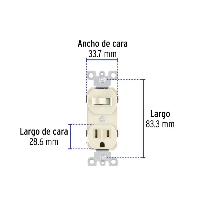 INTERRUPTOR T/PALANCA + TOMA VOLTECK - Imagen 3
