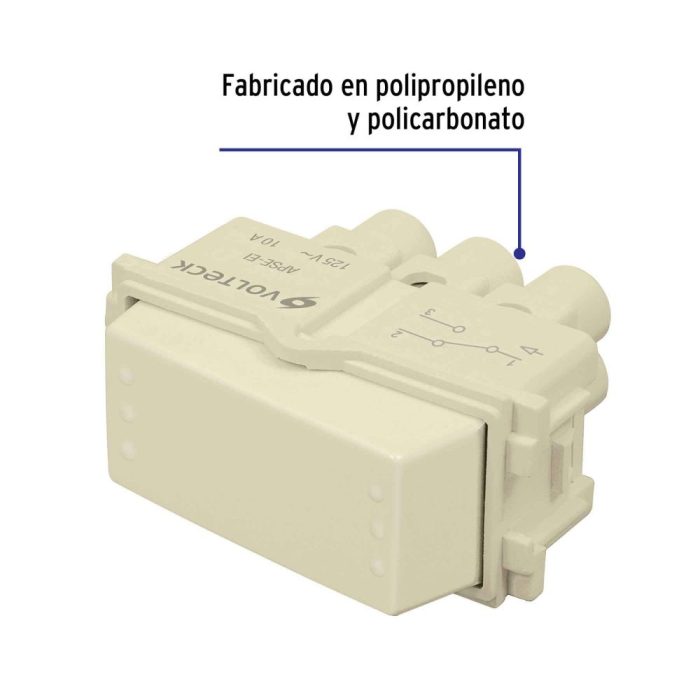 INTERRUPTOR DE 3 VIAS LINEA ITALIANA MARFIL VOLTECK - Imagen 3