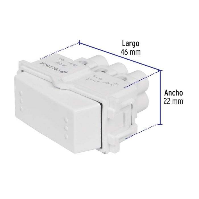 INTERRUPTOR DE 3 VIAS LINEA ITALIANA BLANCO VOLTECK - Imagen 2
