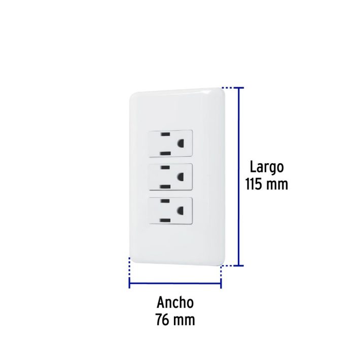 TOMACORRIENTE TRIPLE BLANCO VOLTECK BASIC - Imagen 3