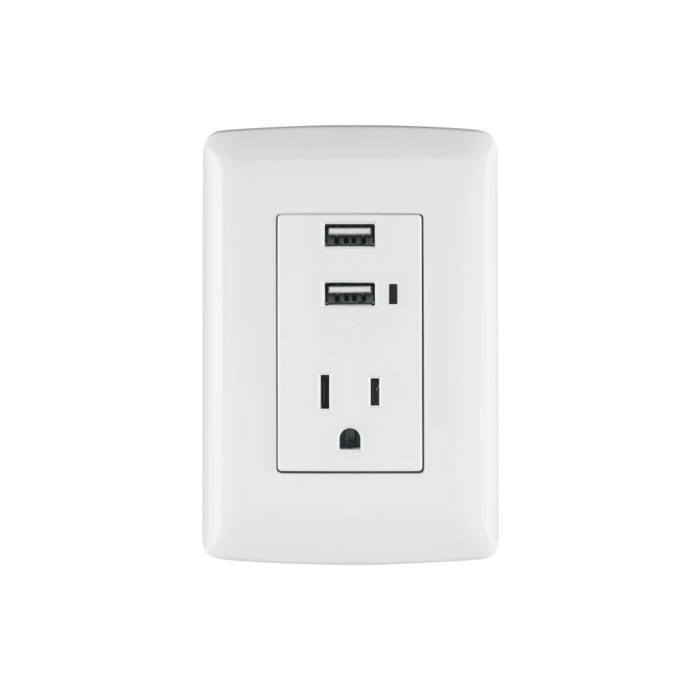 4639-1-1788904615 TOMACORRINETE BLANCO CON USB ITALIANA VOLTECK - Imagen 1