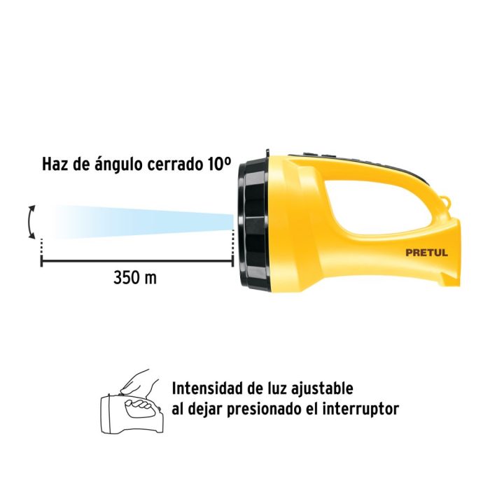 LINTERNA REFLECTORA 5 LEDS 200 LM RECARGABLE PRETUL - Imagen 2