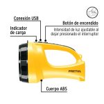 LINTERNA REFLECTORA 5 LEDS 200 LM RECARGABLE PRETUL - Imagen 3