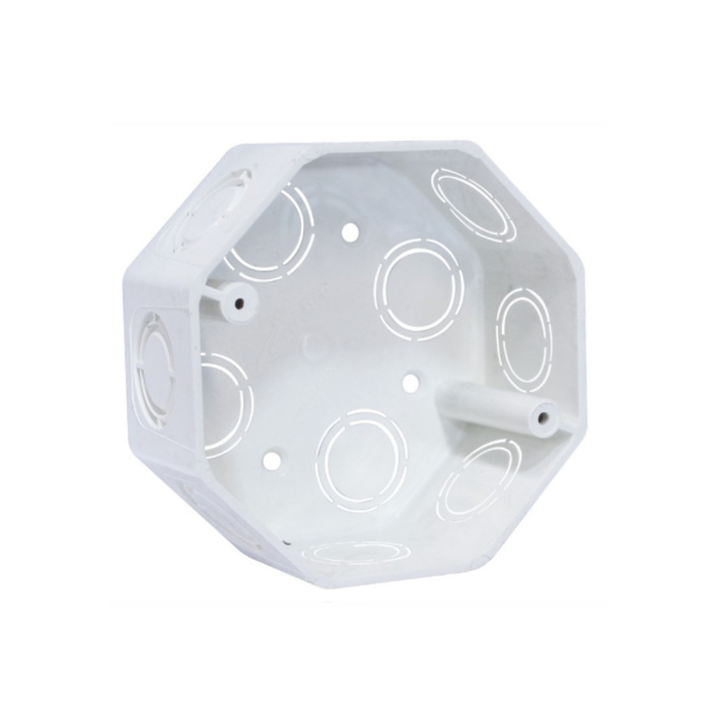 5481-1-1786564545 CAJA OCTOGONAL PLASTICA BLANCA MULTITUBO - Imagen 1